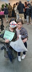 Giving out letters to IDF soldiers
